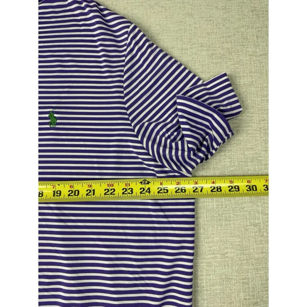 Polo Ralph Lauren Polo Shirt Mens 2XL Purple White Striped Performance Golf